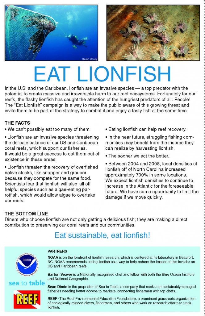Eat Lionfish Information Card from NOAA