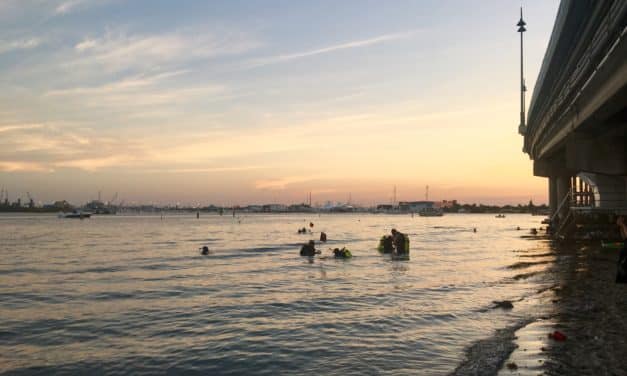 DIVING AFTER DARK AT BLUE HERON BRIDGE