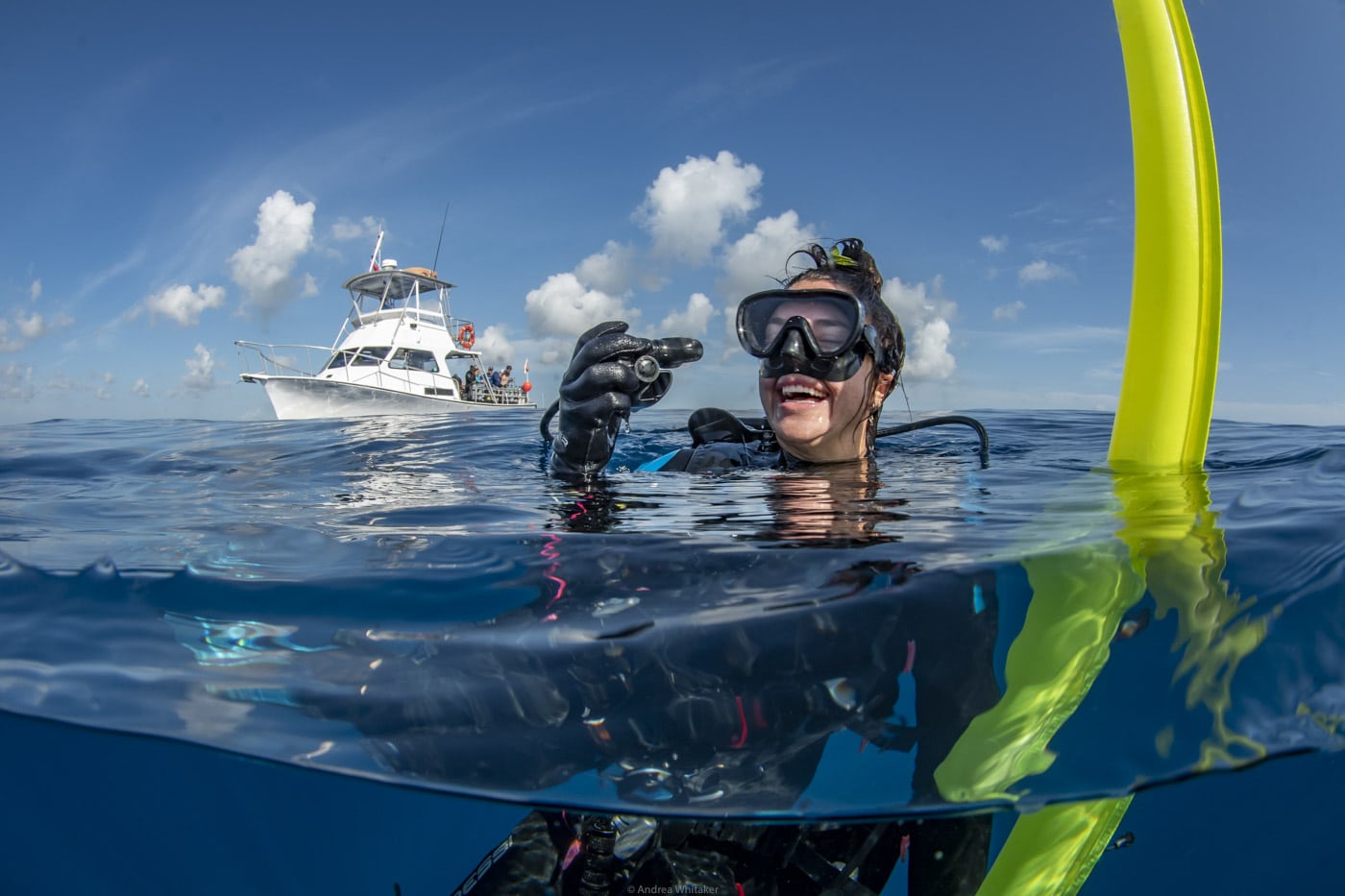 Diver smiling on surface